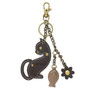 Slim Cat - Small Key Ring/Bag Charm - Faux Leather