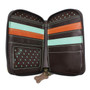 Cow - Zip-Around Wallet - Teal - Faux Leather