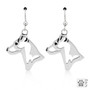 Jack Russell Terrier, Smooth Coat Earrings - recycled .925 Sterling Silver