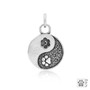 Yin and Yang Paw Charm - recycled .925 Sterling Silver