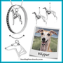 Whippet Necklace, Large Head pendant- recycled .925 Sterling Silver