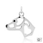 American Staffordshire Terrier Necklace, Head pendant - recycled .925 Sterling Silver