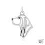 Basset Hound Necklace, Head pendant - recycled .925 Sterling Silver