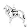 Belgian Sheepdog w/Sheep Necklace, Body pendant  - recycled .925 Sterling Silver