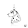 Bernese Mountain Dog Necklace, Head pendant - recycled .925 Sterling Silver