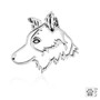Border Collie Cinderella Necklace, Head pendant - recycled .925 Sterling Silver