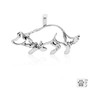 Border Collie Large Crouch Necklace, Body pendant - recycled .925 Sterling Silver