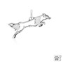 Fly Like A Border Collie Necklace, Body pendant - recycled .925 Sterling Silver