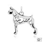 Boston Terrier Necklace, Body pendant - recycled .925 Sterling Silver