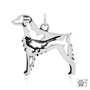 Brittany w/Pheasant Necklace, Body pendant - recycled .925 Sterling Silver