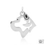 Cane Corso cropped Ears Necklace, Head pendant - recycled .925 Sterling Silver