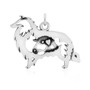 Collie, Rough Coat w/Sheep Necklace, Body pendant  - recycled .925 Sterling Silver