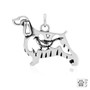 English Springer Spaniel w/Pheasant Necklace, Body pendant  - recycled .925 Sterling Silver