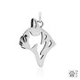 French Bulldog Necklace, Head pendant  - recycled .925 Sterling Silver