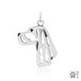 Gordon Setter Necklace, Head pendant - recycled .925 Sterling Silver