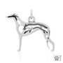Greyhound w/Fox Necklace, Body pendant - recycled .925 Sterling Silver