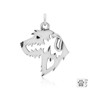 Irish Wolfhound Necklace, Head pendant - recycled .925 Sterling Silver