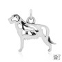 Irish Wolfhound w/Wolf Necklace, Body pendant  - recycled .925 Sterling Silver