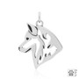 Siberian Husky Necklace, Head pendant - recycled .925 Sterling Silver