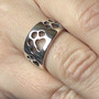 Paw Ring- Wide Band - solid recycled .925 Sterling Silver - made in USA