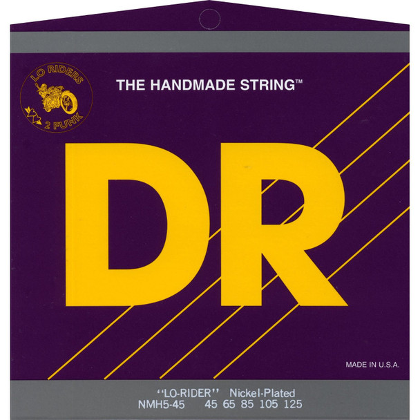 DR Strings Nickel Lo-Rider 5-String Bass Strings 45-125 Medium NMH5-45