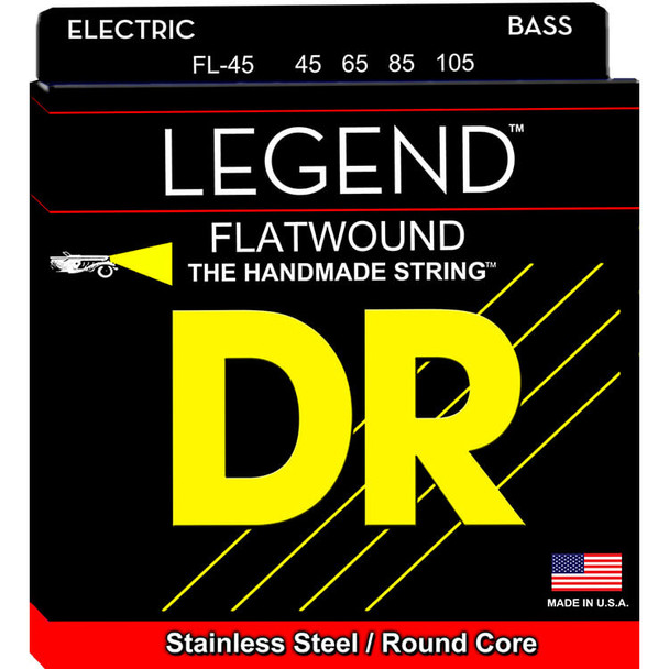 DR Strings Legend Flat Wound 4-String Bass Strings 45-105 Medium FL-45