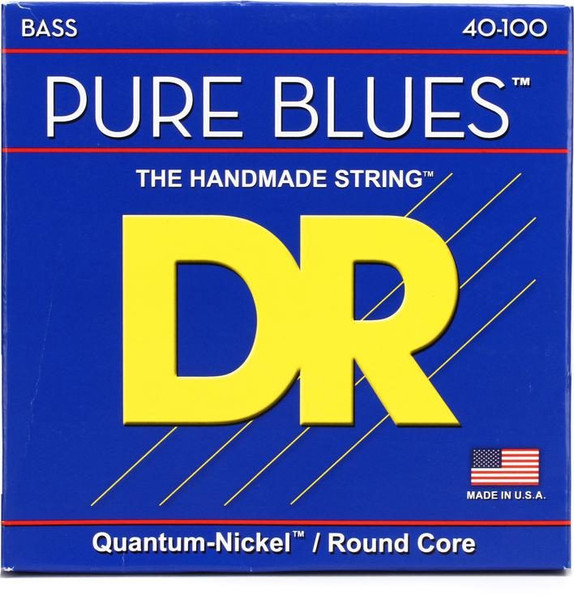 DR Strings Pure Blues Quantum Nickel Alloy 4-String Bass Strings 40-100 Light PB-45