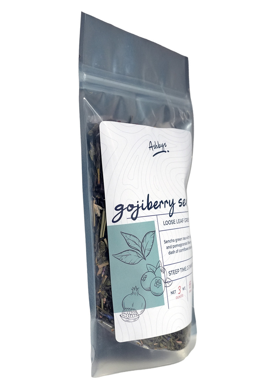 Ashbys® 3oz Loose Leaf Tea Retail Bags Gojiberry Green Sencha 6/cs ...