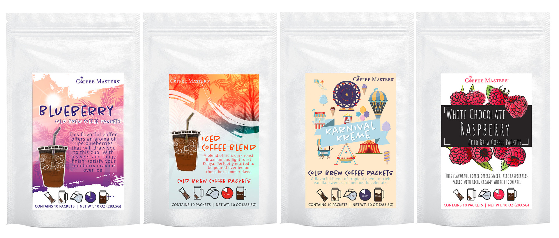 Cold Brew Packets Seasonal Themed Assortment Case Coffee Masters