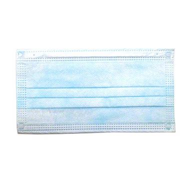 3-Ply Face Mask w/Ear Loops - One Size Fits All, Light Blue