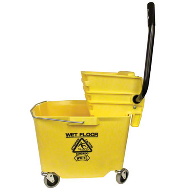 Mop Bucket Sidepress Wringer Combo - Yellow, 26-35 Qt.