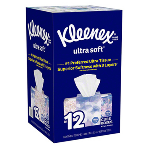 Facial Tissue Kleenex Ultra Soft Tissue Cube 12/CS