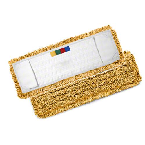 16-inch yellow Filmop microfiber twist loop pocket mop head for commercial floor cleaning, machine washable and reusable