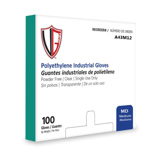 Gloves Polyethylene PF .5 Mil Clear, Vanguard - Medium