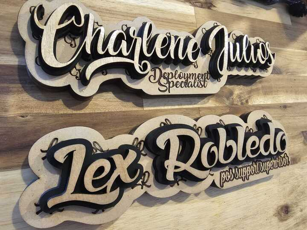 custom wood nameplates