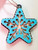 Vibrant blue three-layer wooden star ornament bursting with festive holiday cheer for your Christmas tree.