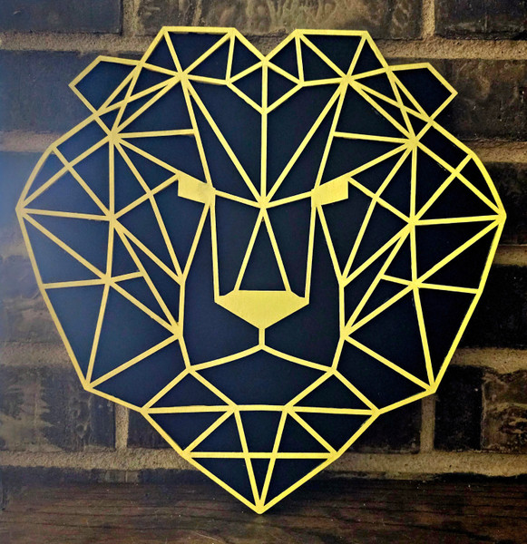 geometric lion's head