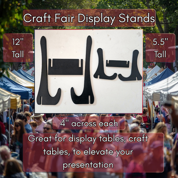Small craft fair display stands made from MDF for tabletop vendor booth displays