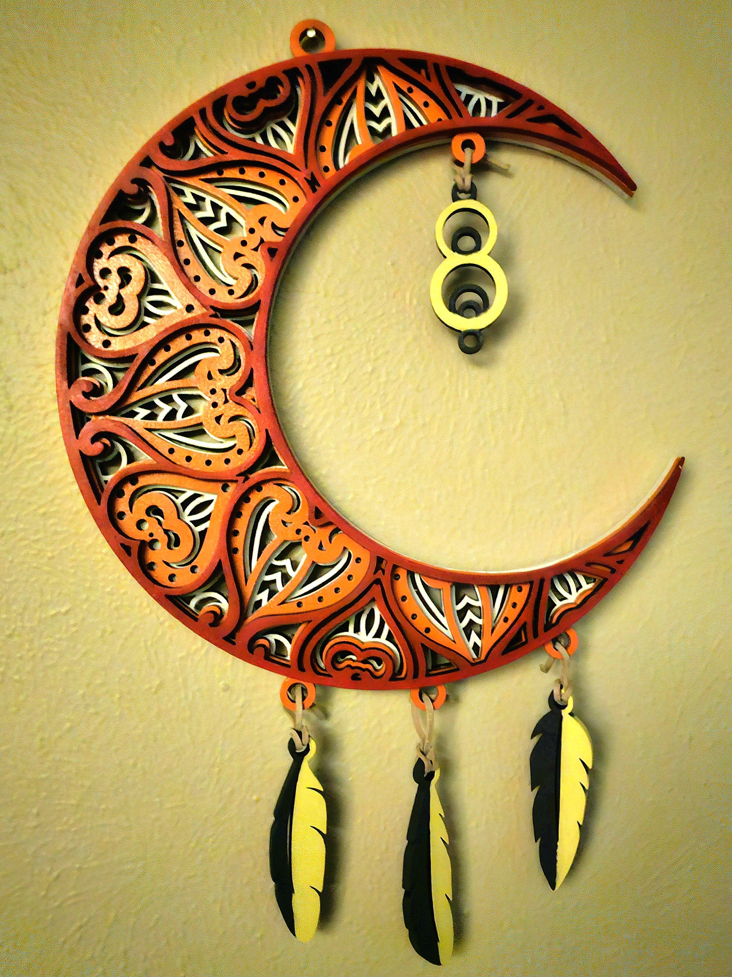 3-layer Crescent Moon Mandala Indoor Sign