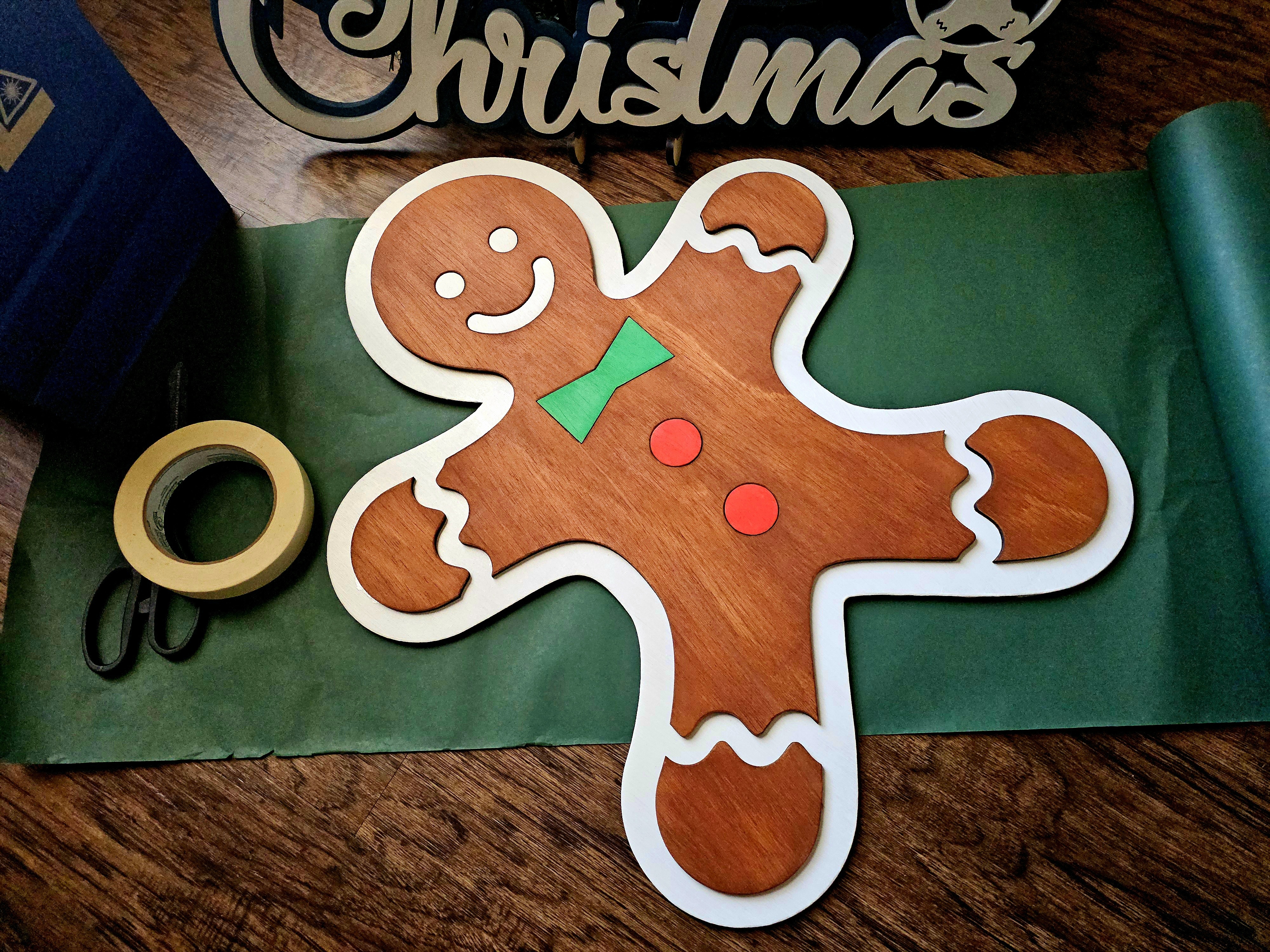 Indoor larger Gingerbread wooden laser cut sign