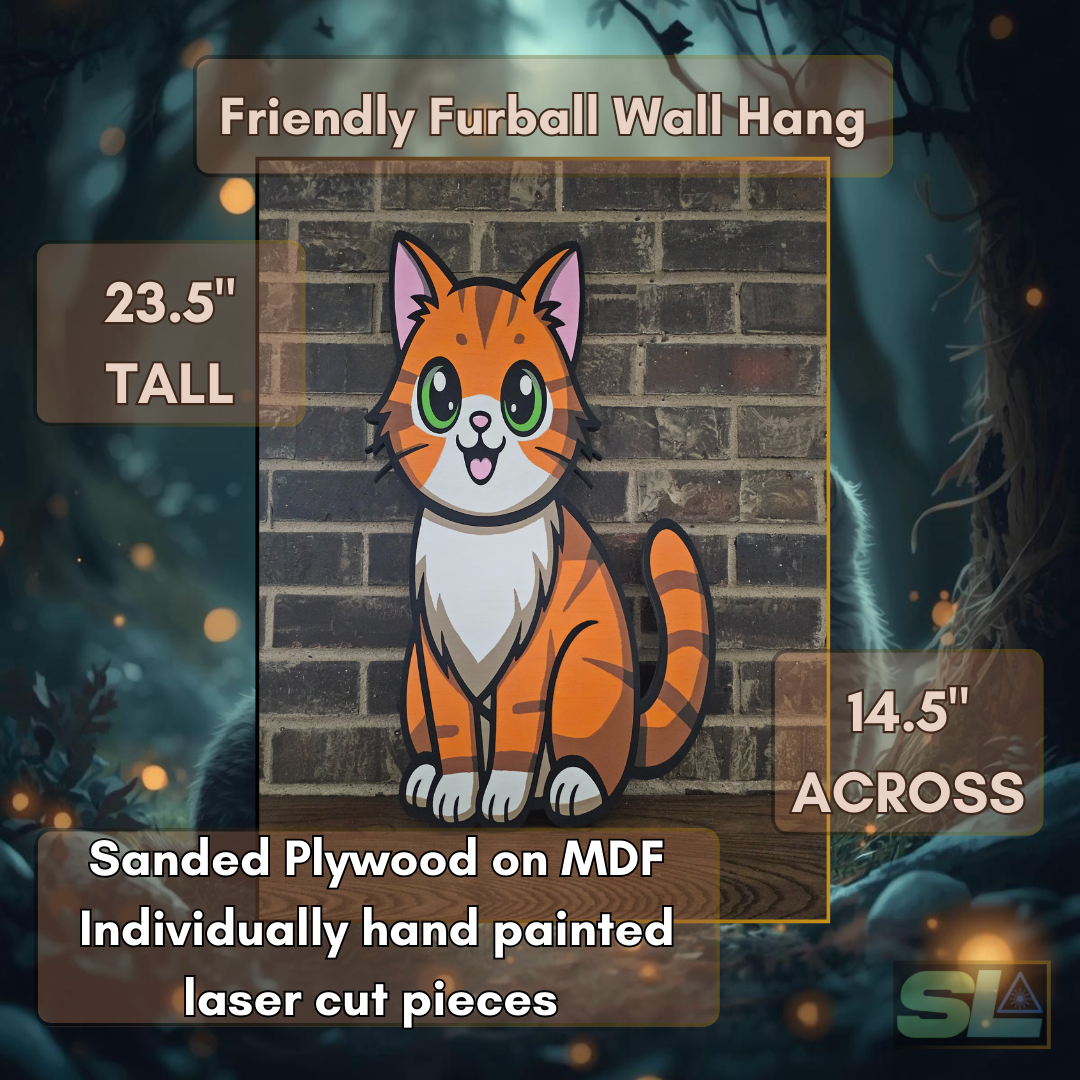Wooden cat wall art displayed as whimsical home d&eacute;cor, handmade wall sign for cat lovers