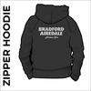 zipped hoodie with printed logo on centre back