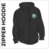 zipped hoodie with printed logo on chest