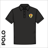 Polo T-Shirt. black colour ring spun cotton fabric in a double pique knit for breathability and strength with embroiderd badge