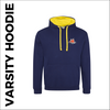 It's Grim Up North Varsity Hoodie navy front