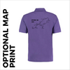 purple Speyside 100 Polo T-Shirt with optional "map print" on back 