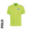 Lime Green polo with embroidered badge on left chest