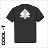 Black Cool-T, moisture wicking back image showing printed club logo Black Cool-T, moisture wicking back image showing printed club logo