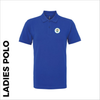 Royal Blue Ladies polo shirt with embroidered left chest badge