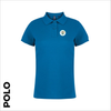 Sapphire Blue polo shirt with embroidered left chest badge